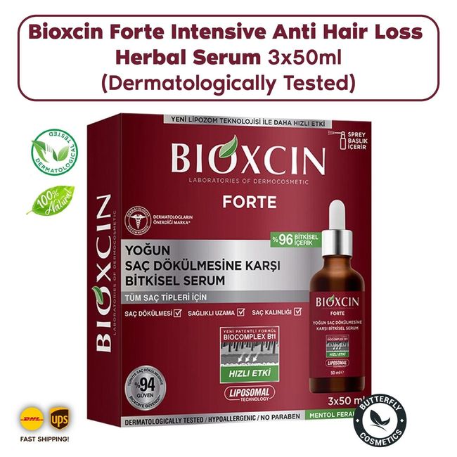 BIOXCIN Forte Serum 3x50ml Anti-Hair Loss Treatment (Dermatologically Tested)