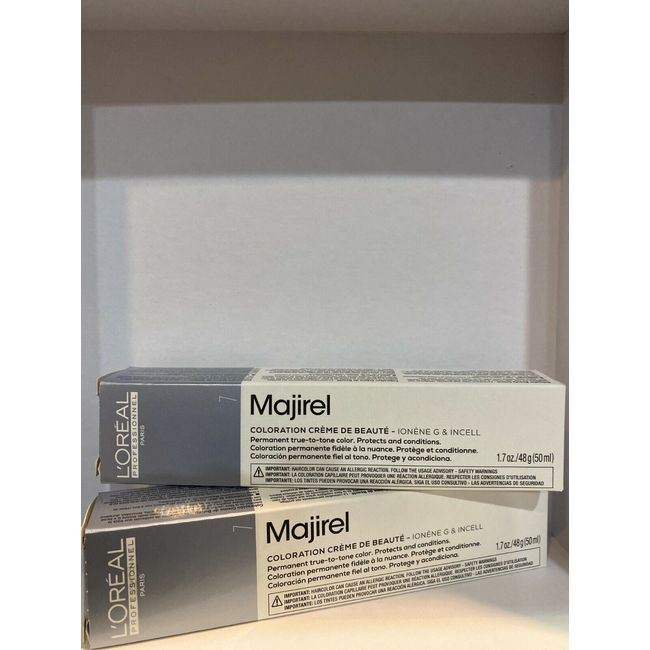 2 X L'Oreal Professionnel Majirel Permanent Creme Color Ionene G Incell 7 / 7N