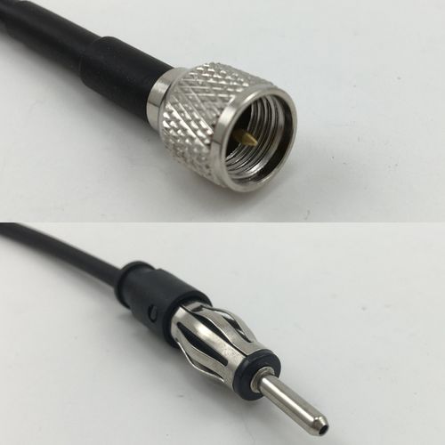 6 inch RGU178 Mini UHF Male to AM/FM Male Pigtail Jumper RF coaxial Cable 50ohm Quick USA Shipping