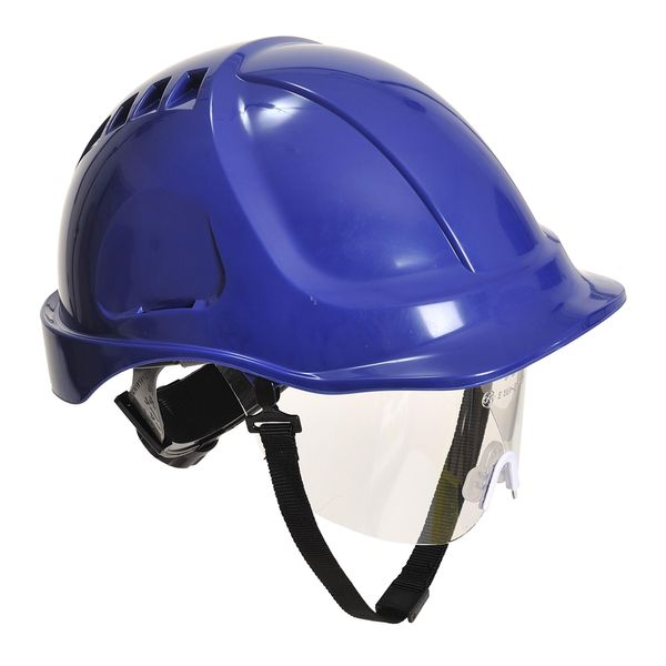 Portwest PW54 Endurance Plus Visor Workwear Safety Helmet Royal Blue