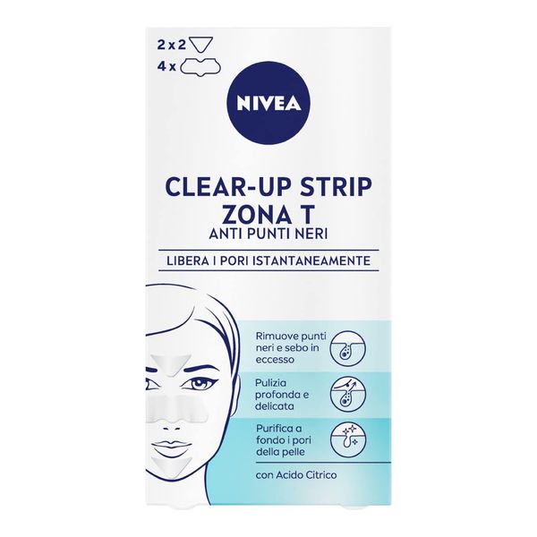 Nivea Clear-Up Strips Zona T 6 pz, Cerotti Punti neri, Cerotti Anti Imperfezioni Viso, Cerotti per la Pulizia Viso