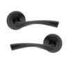 Matt Black Twist Lever on Rose Handle Set- Latch & Hinges Pack - Internal Door Handle - Infinity Decor®