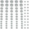 75 PCS M3 - M8 304 Stainless Steel Hex Flange Nuts Set