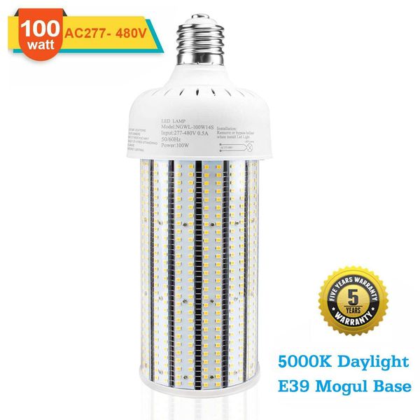 480V E39 Mogul Base LED Bulbs Corn Cob Light 100W Replace 400W MH/HID/HPS 5000K