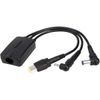Targus 3-Way DC Charging Hydra Cable Connector, 3-Pin, Multi-device, Self-locking collars, Portable, Black (ACC1009EUX)