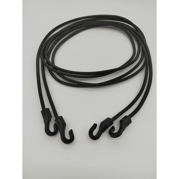 2m Black Bungee shock Cord with Small Plastic Hook