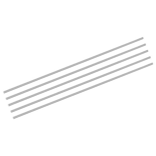 uxcell 5Pcs 304 Stainless Steel Rods, 4.5mm x 407mm Metal Solid Shaft Round Rod Lathe Bar Stock for Model Plane Cars Ship DIY Craft Metal Working