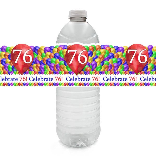 76TH Balloon Blast Water Bottle Label (24CT) by Partypro