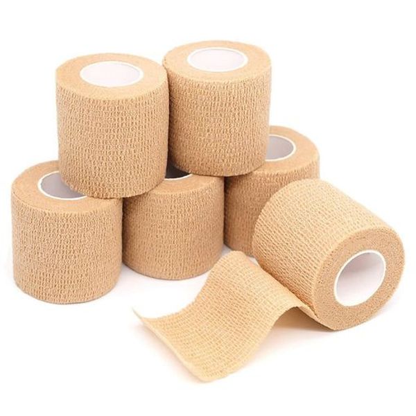 Bandage Tape 5.0CM*4.5M Elastic Adhesive Bandage Self-adhesive Tape Flexible Bandage Nonwoven Cohesive Bandage Breathable Multifunctional Home Use Self-adhesive Bandage Set 6 Rolls