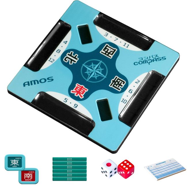 Amos Compass Mahjong Support Plate [Entrepreneur Mark + 500 Point Bar + Dice + Score Record Book Set]