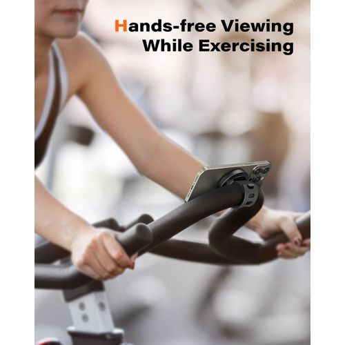 A2C Gym Fitness Phone Mount for MagSafe - 17 N52 Strong Magnets Stable and Secure Phone Mount with Adjustable Strap, Compatible with Gym Equipment, Stroller, Shopping Cart, Exercise Bikes