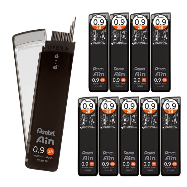 Pentel Sharp Lead Pentel Ain 0.9mm 2B 10 Pieces C289-2B