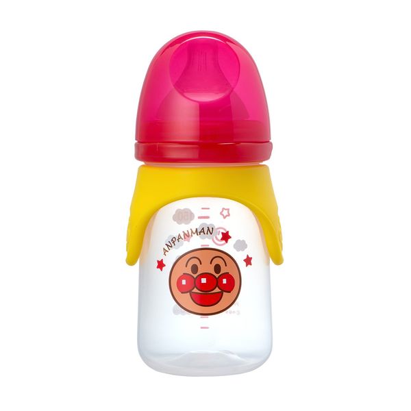 LEC Anpanman Baby Bottle, Wide Mouth Type, 6.3 fl oz (160 ml) (Round Holes), Newborns (Fewer Discharges), Plastic