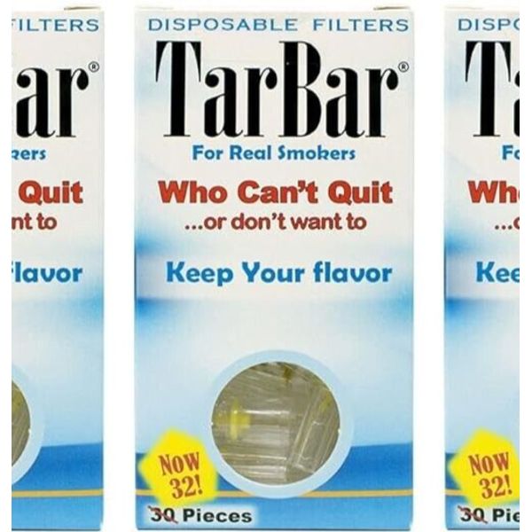 TarBar Disposable Cigarette Filters Box of 32ct - Promotes Whiter Teeth - NEW