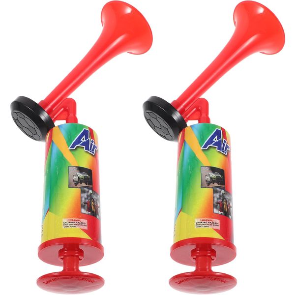 FAVOMOTO 2pcs Tröte Signalhorn Airhorn Air Horn Druckluftfanfar Fanfare Druckluft Drucklufthorn Megaphone Megaphon Air Horn, Handheld Luftdruck Fanfare Pumpe, Metall Klassische Air Horns Fahrrad