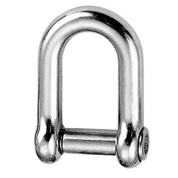 12mm Dee Shackle - countersunk allen key socket pin - A4 (marine grade) Stainless - 2 pack