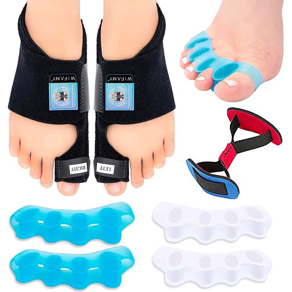 Wifamy Bunion Corrector big toe straightener, Toe Separators to Correct Bunions, Toe Spacers for Pain Relief, Hallux Valgus Brace Toe Stretch Band – Lightweight, Comfortable and Breathable