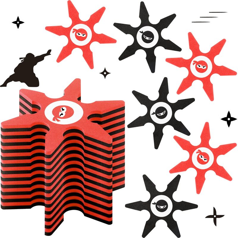 Deekin 48 Pcs Ninja Foam Star Toys Throwing Stars Foam Throwing Toys ...
