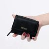 Mariquant Daisy Outline Pattern Mini Wallet, Black, Black