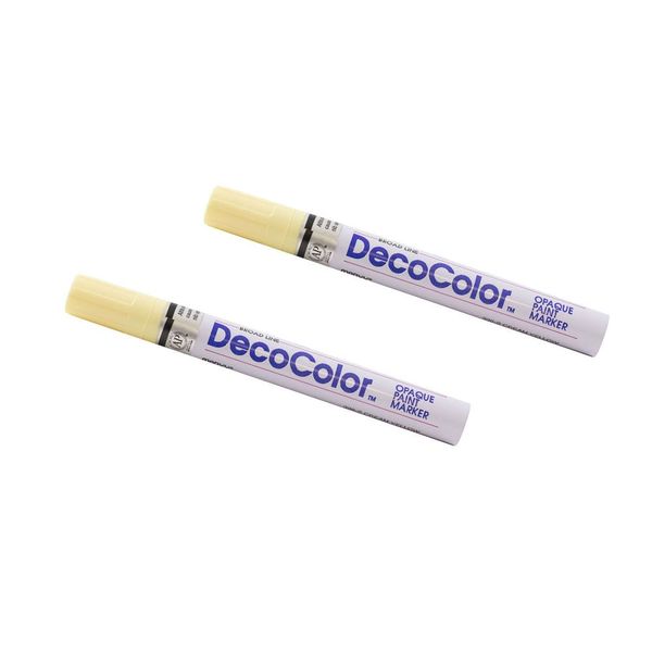 JAM PAPER Broad Point Opaque Paint Markers - Cream Yellow - 2/Pack