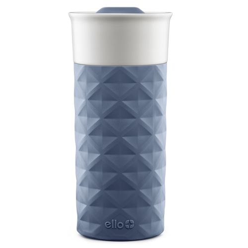 Ello Ogden BPA-Free Ceramic Travel Mug with Lid, Evening Blue, 16 oz