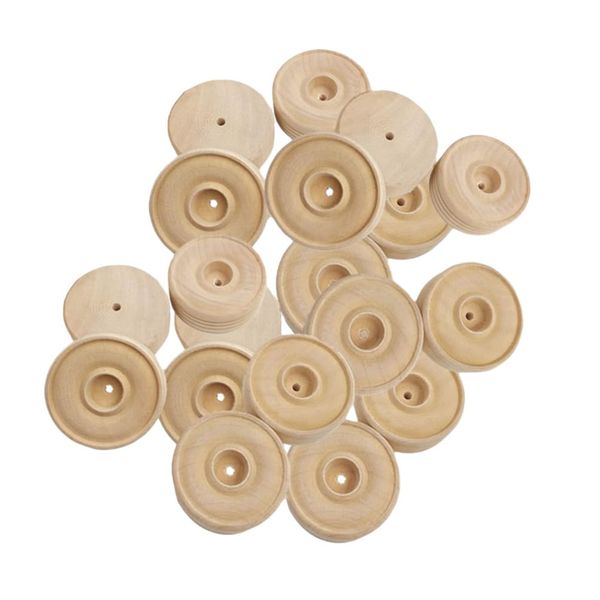 Wooden Craft Wheels Rc Cars Tiny Cars 50pcs Treaded Wooden Wheel Axle Hole Natural Wooden Crafts Accessories for Arts Crafts DIY Home Decor Wood Working Pegboards Rc Car