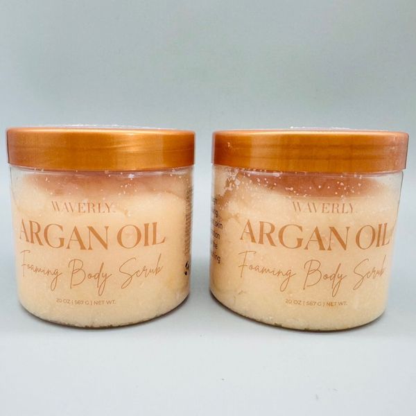 Waverly Argan Oil Foaming Body Scrub Nourishes and Softens Skin 2PK x 20oz