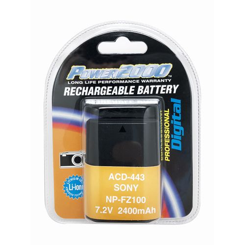 Power 2000 NP-FZ100 7.2V 2400mAh Rechargeable Lithium-Ion Battery for Sony