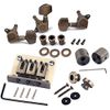 Alnicov Combo Kits Bronze Saddle Bridge Tuning Pegs Control Knobs Strap Locks Wrenches Screws Washers for 3 String Cigar Box Guitar