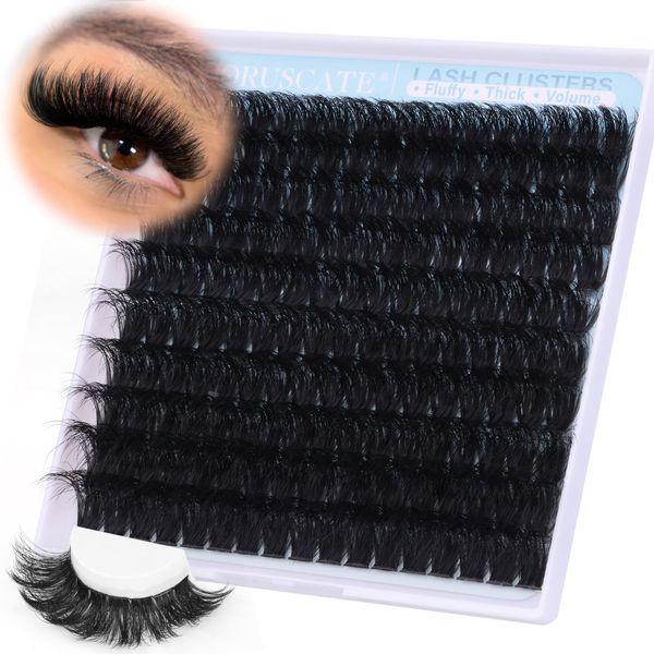 Fluffy Individual Eyelashes Long Thick Cluster Lashes 180D Lashes Individual Cluster Volume Lash Clusters 14-20 mm Eyelash Clusters 170pcs Lashes Individual DIY Tatti Lashes by CORUSCATE