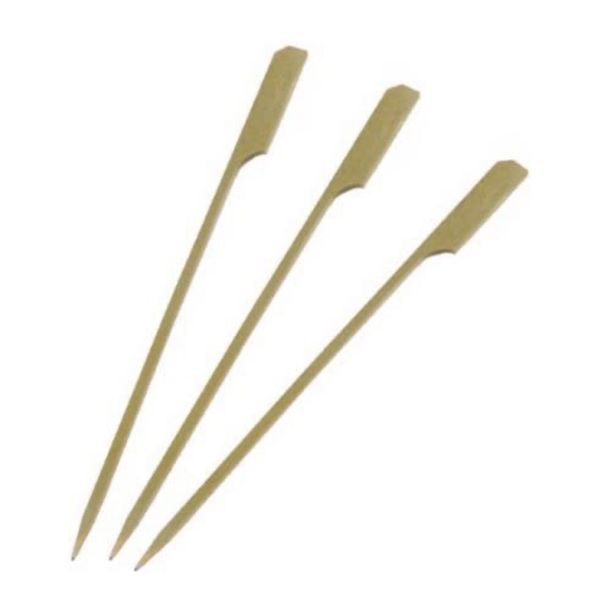 3 pack Biodegradable Bamboo Paddle Pick Skewer, 5.9 inch, 100 ct ea - 300 total