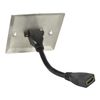 HDMI 2.0 4K Single Wall Plate Faceplate Socket with Pigtail - Brushed Steel