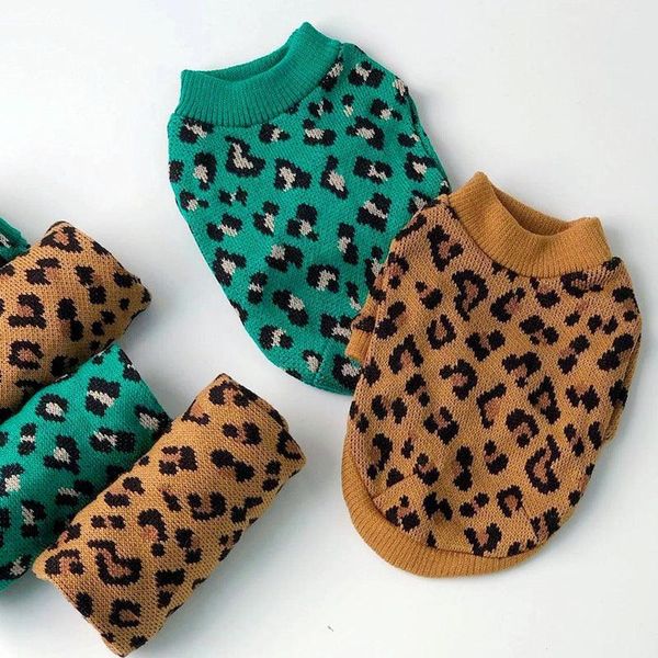 Leopard Chic Knitted Sweater For Small Dogs - Stylish Pet Apparel - Yellow Leopard Print / Xs