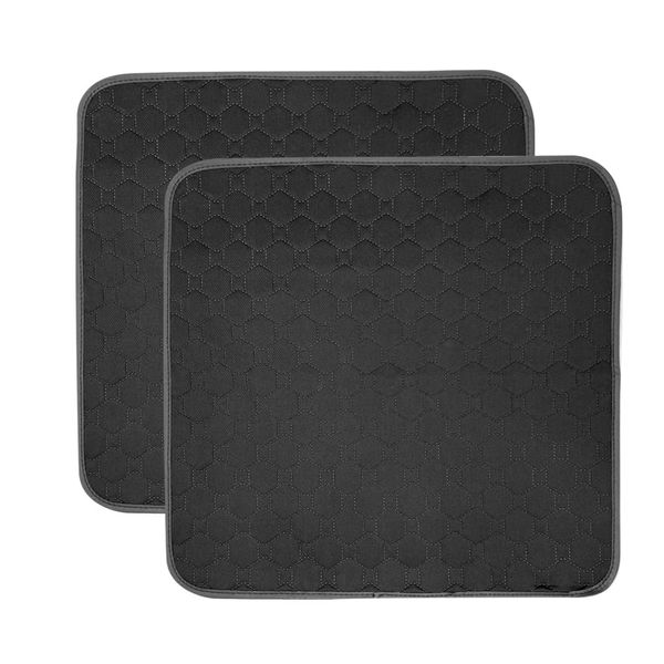 GRUENERDE Ultra Absorbent Waterproof Incontinence Chair Pads Washable Seat Protector Pads for Wheelchair Sofa Armchair for Adults Senior 2pcs 21x22in Black