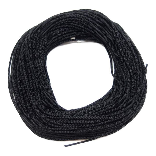 [Machida Saiten] (3.5 mm) Flower Ties 32.8 ft (10 m) Tied Asian Knot Asian Knot Decoration Craft Supplies (48 Black)