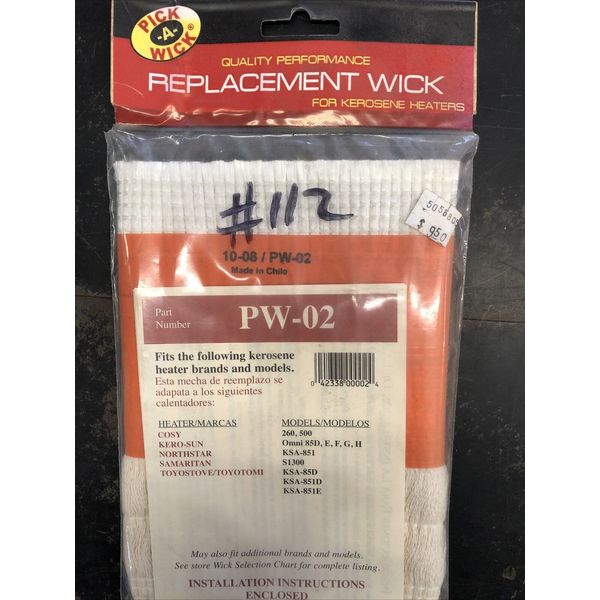 Pick-A-Wick Kerosene Heater Replacement Wick PW-02 PW02