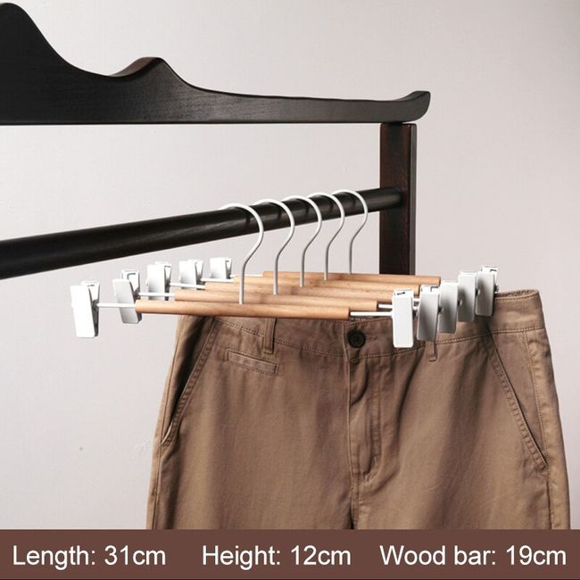 wood coat hanger wide shoulder non slip pants bar suit clothes rack home  Wardrobe closet organizer luxury wooden clothes hanger