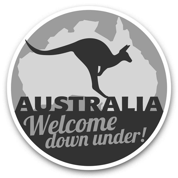 2 x 7.5cm Vinyl Stickers - Australia Down Under Kangaroo Map Decals 39874