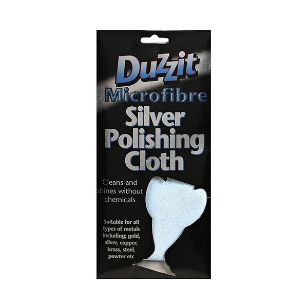 Duzzit DZT1012 Multipurpose Microfibre Silver Polishing Cloth, Machine Washable, 27.6 x 12.6 x 1.2 cm