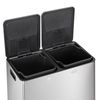 Compartment Trash Can Trash Can with Recycling Bin Combo 2 X 8 Gallons Silver