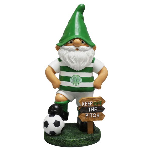 FOCO Celtic FC Football Scottish League Keep Off The Pitch Garden Gnome Ornament Indoor/Outdoor