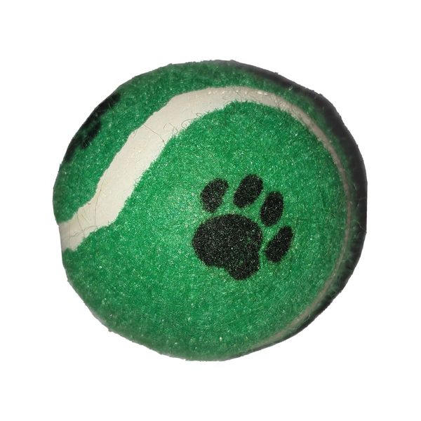 Green Pet Tennis Ball w/ Paws 🐾 Dog Puppy Cat Kitten Standard Size Training Toy