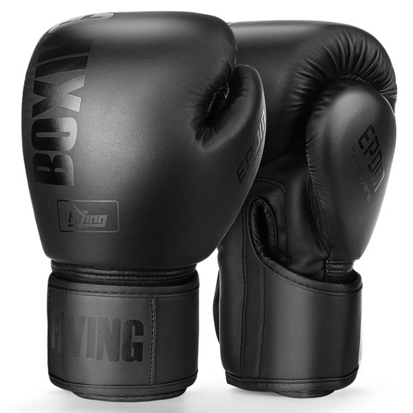 Boxing Gloves for Men and Women Suitable for Boxing Kickboxing Mixed Martial Arts Muay Thai MMA Heavy Bag Fighting Training (Black, 12oz)