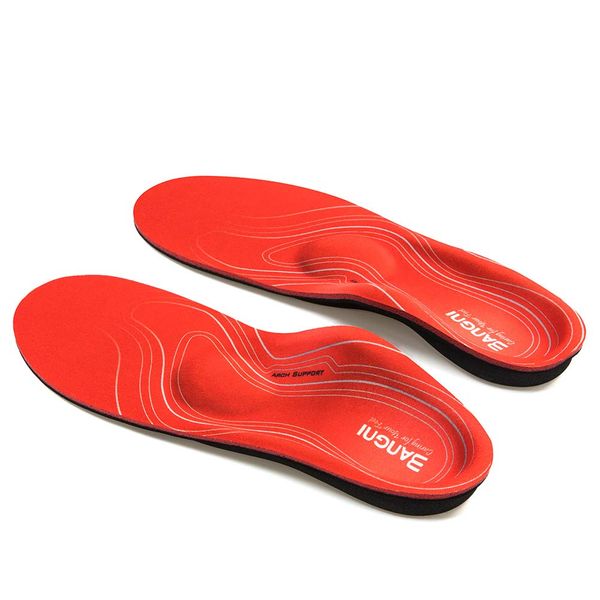 3ANGNI orthotic Insole High Arch Foot Support Soft Medical Functional insoles, Insert for Severe Flat Feet,Plantar Fasciitis,Feet Pain, UK-4-23CM, Red