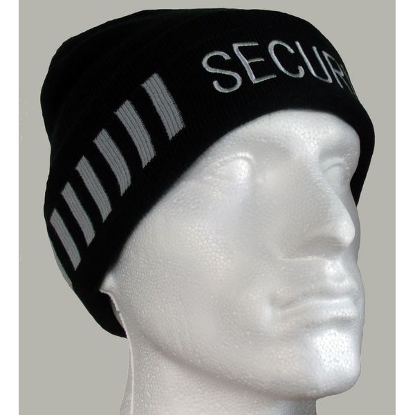 Security Officer Black Knitted Bob Beanie Watch Cap Hat SIA