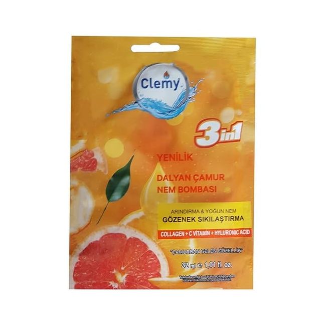 Clemy Dalyan Çamur 3in1 Nem Bombası Maskesi 32ml