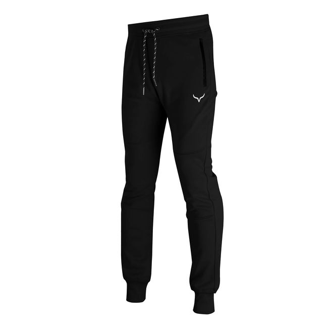 Screenshot Sports-A4050 Mens Premium Spandex Stretch Lightweight Tech Fleece Pants - Athletic Jogger Fitness Workout Gym Zipper Pockets Sweatpants-Black-Medium