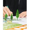 QWORK® 50 Pieces Model Trees Mixed Age 9+, Model Trees Miniature, Simulation Model Trees, Plastic, For Sand Table Model, Scene Decoration, 4 Sizes