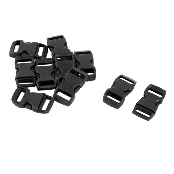 Sourcingmap Plastic Side Quick Release Clasp Buckles 10mm Width Webbing Strap 10pcs Black