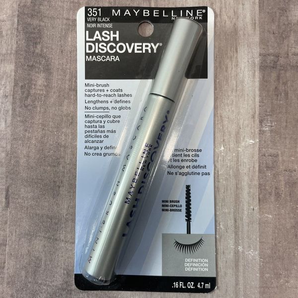 MAYBELLINE Lash Discovery Mascara 351 VERY BLACK Washable NIP